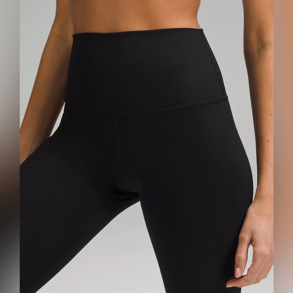 Lululemon Align Ribbed High-Rise Crop 23" leggings size 8 in black nulu yoga - Picture 5 of 14